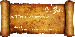Ványi Zsuzsanna névjegykártya